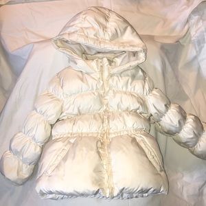 Baby Gap Size 5 White Puffer Jacket Girls